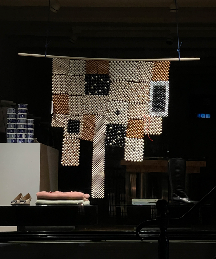 beaded window at carmen amsterdam