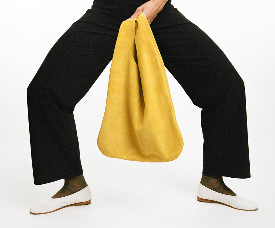 tote suede medium lemon