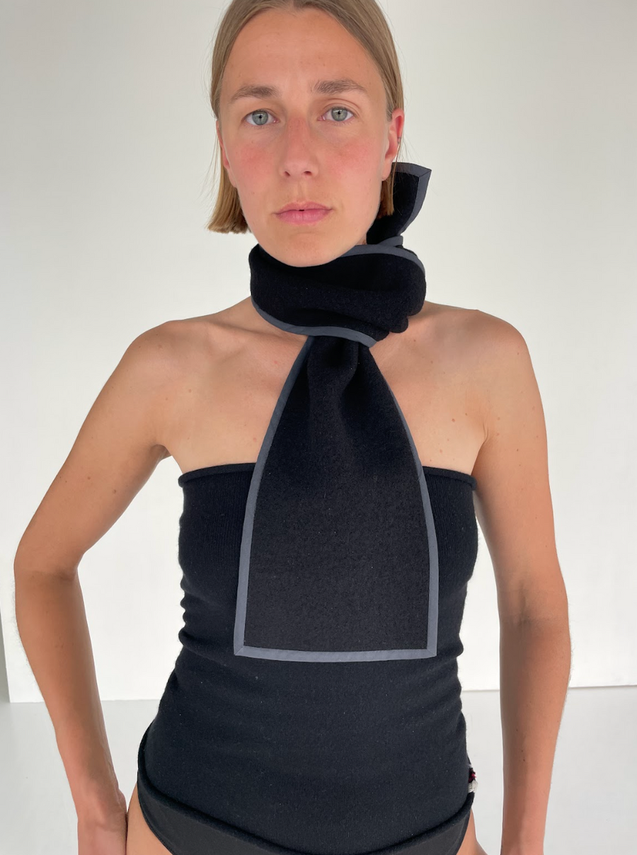 mini boiled wool scarf lava