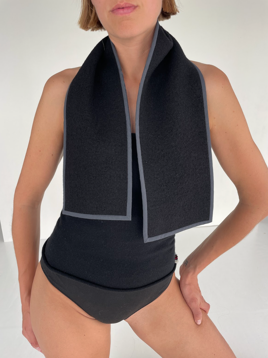 mini boiled wool scarf lava