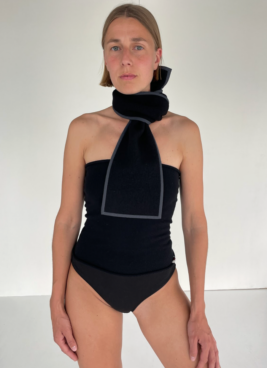 mini boiled wool scarf lava