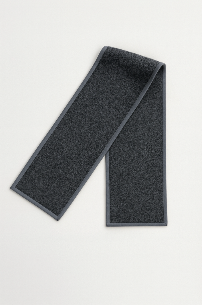 mini boiled wool scarf anthracite